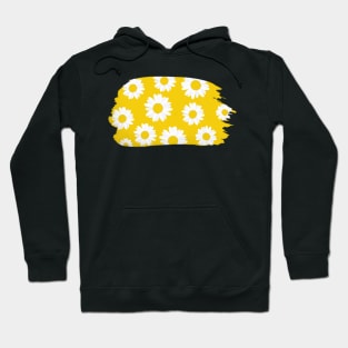 Daisy Minimal Yellow Background & White Petals Cute Blossom Hoodie